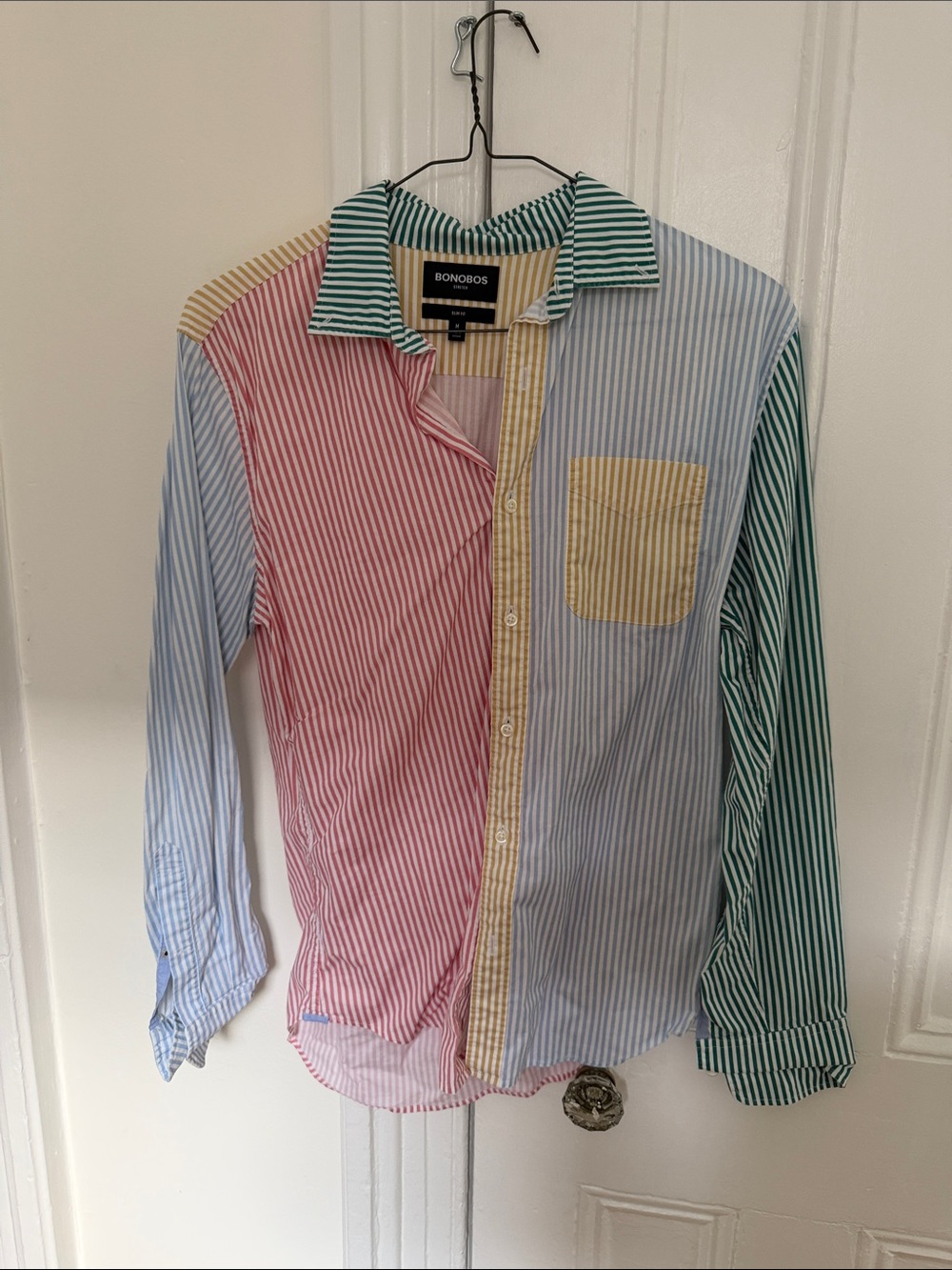 Bonobos Multicolor Striped Button-Down Shirt - Pink/Blue/Green/Yellow